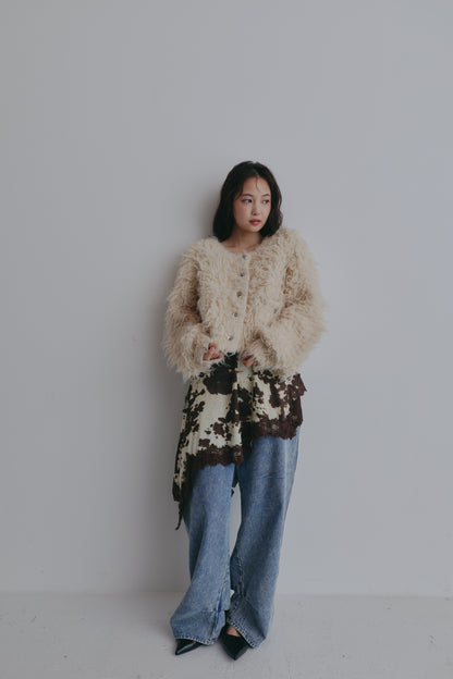unique button short cardigan