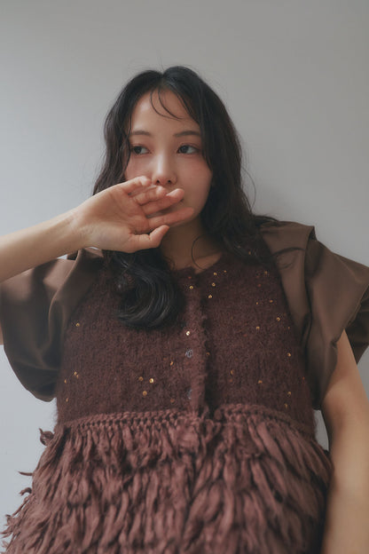 fringe design glitter summer knit