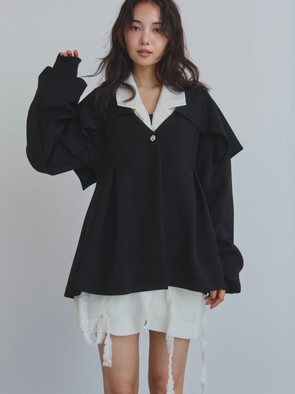 big collar peplum sweat