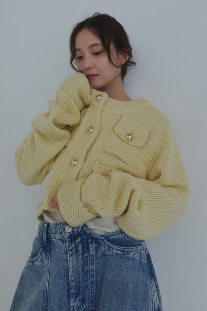 gold button pocket knit
