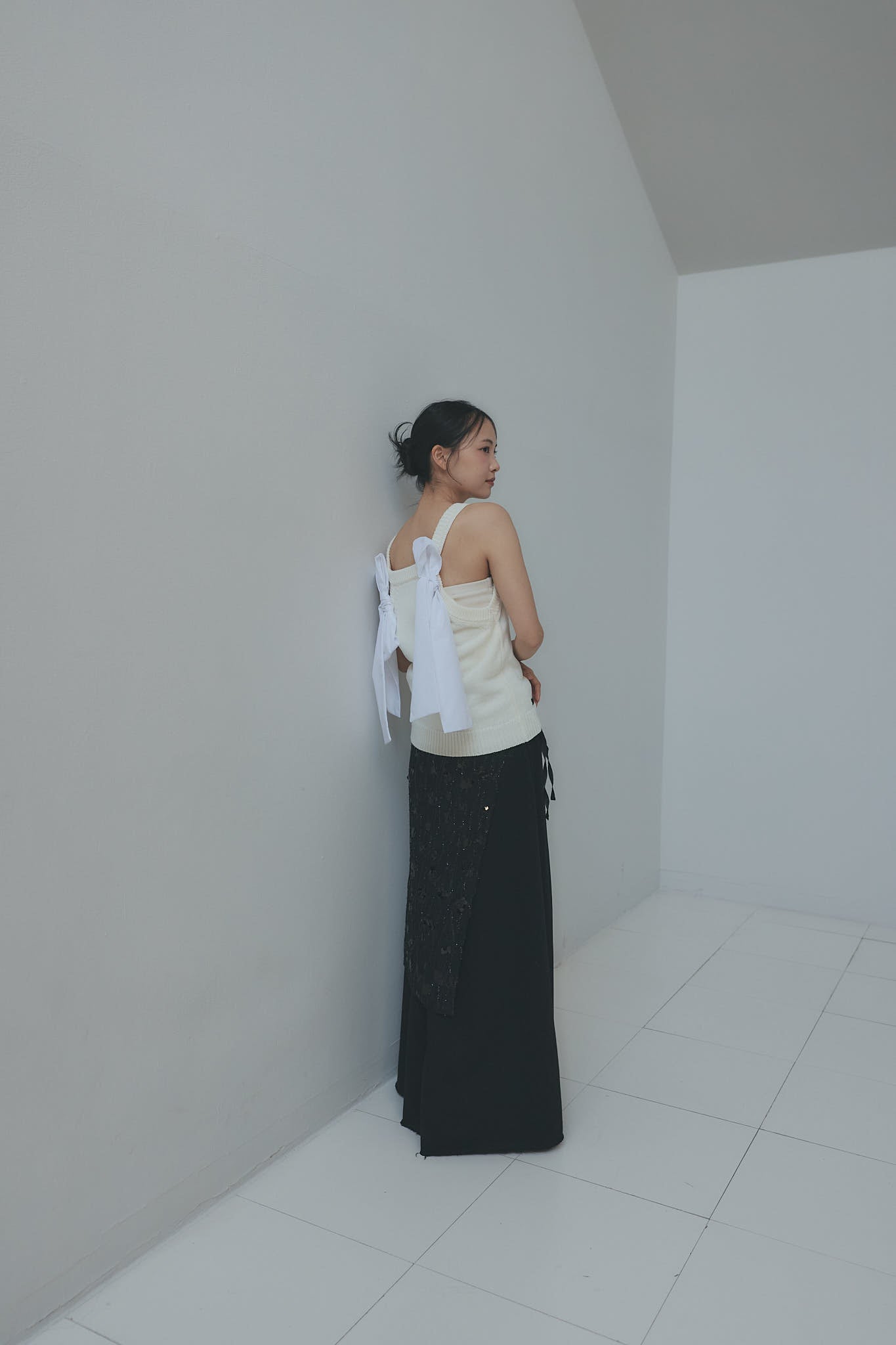 spangle layered sweat skirt