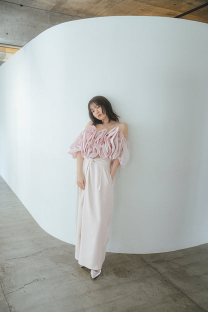 volume off shoulder blouse