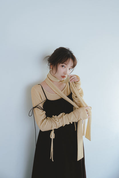 ribbon sleeve tops