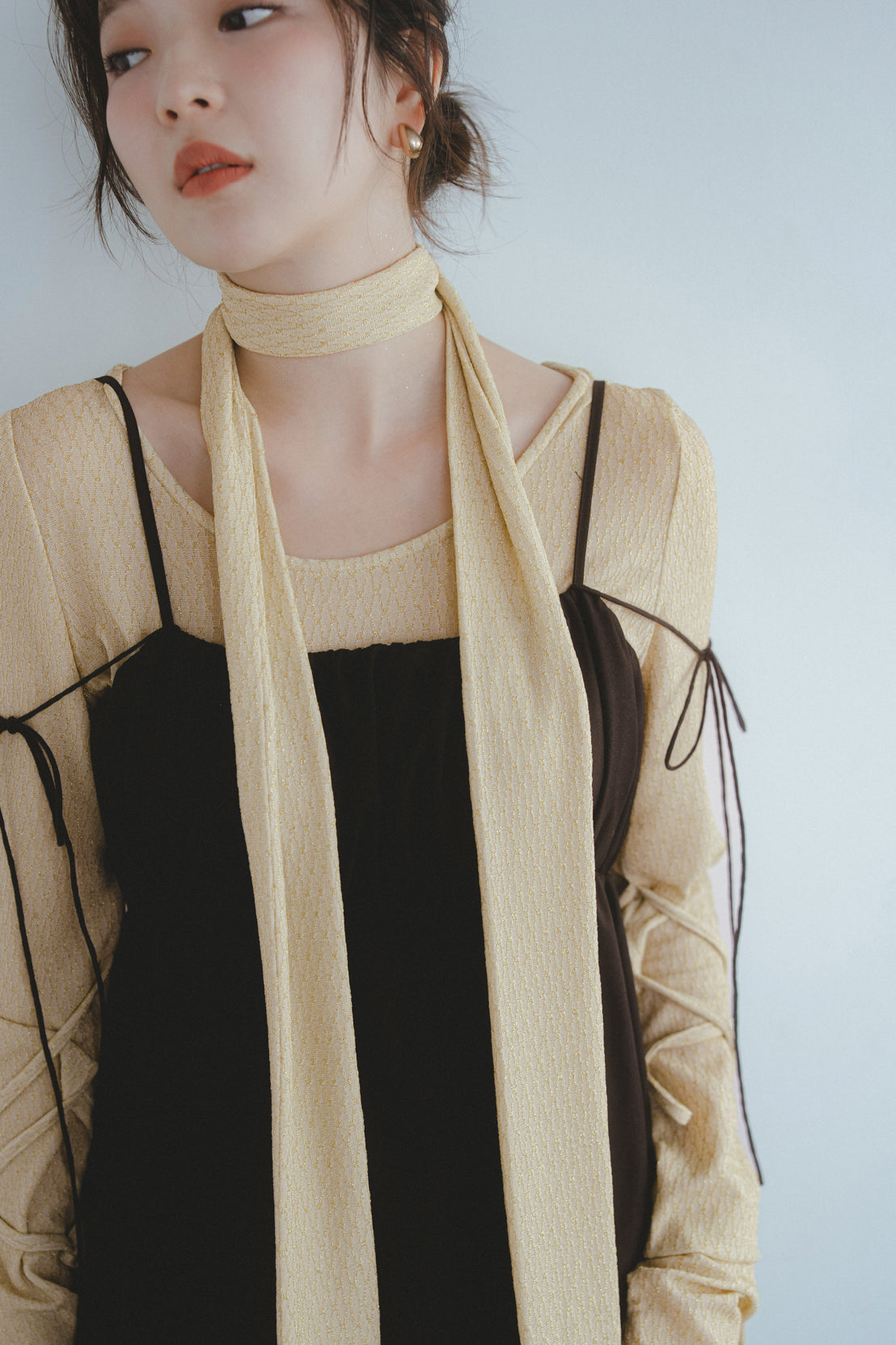 Andequal ribbon sleeve tops タグ付き ribbon sleeve tops – andequal