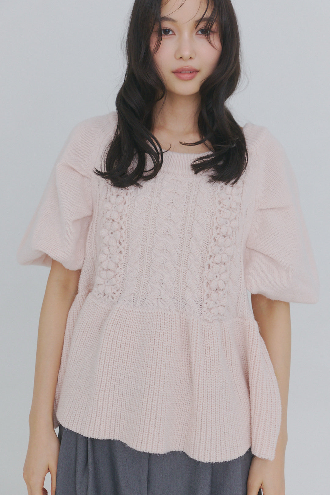 flower cable design knit