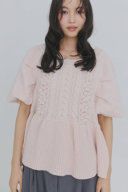 flower cable design knit