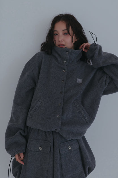 lace pocket fleece jacket