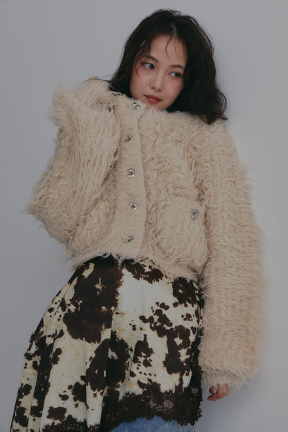 unique button short cardigan