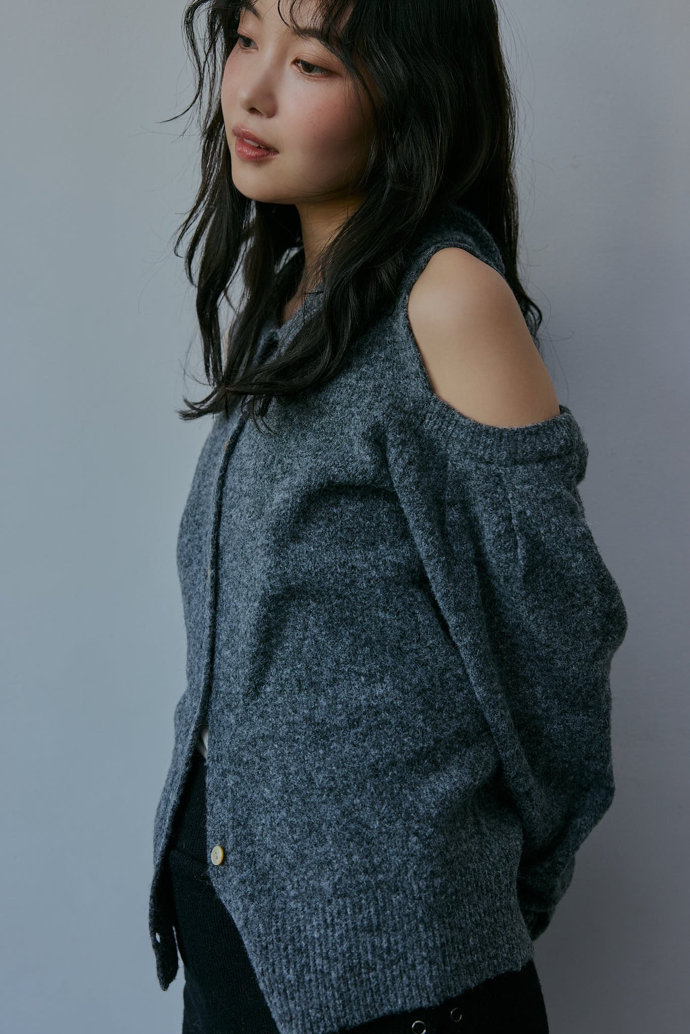 collar design shoulder knit