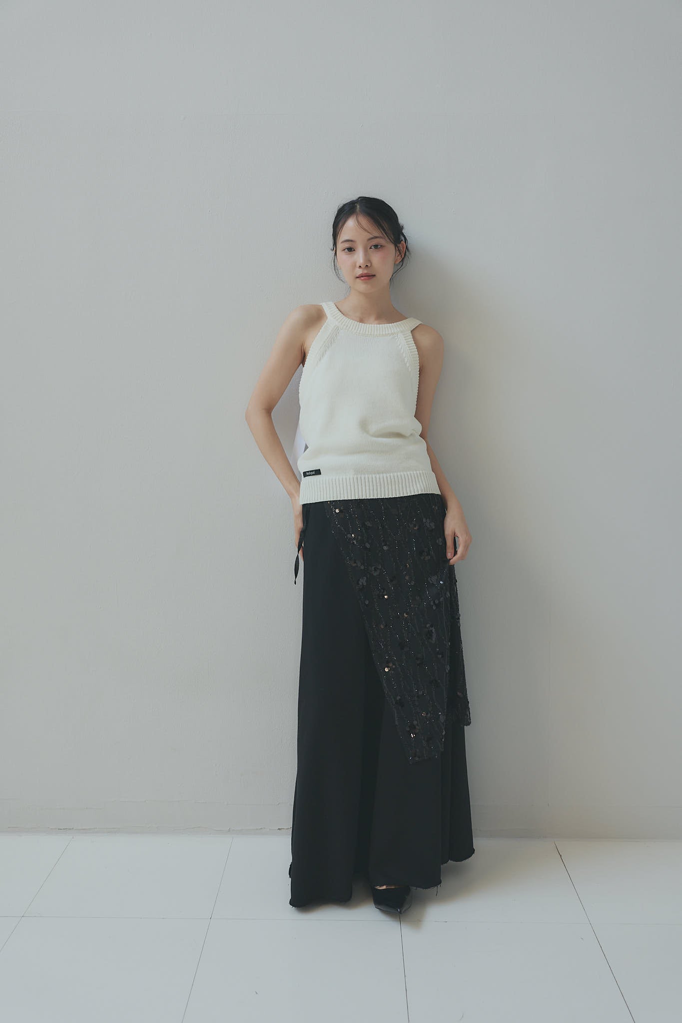 spangle layered sweat skirt