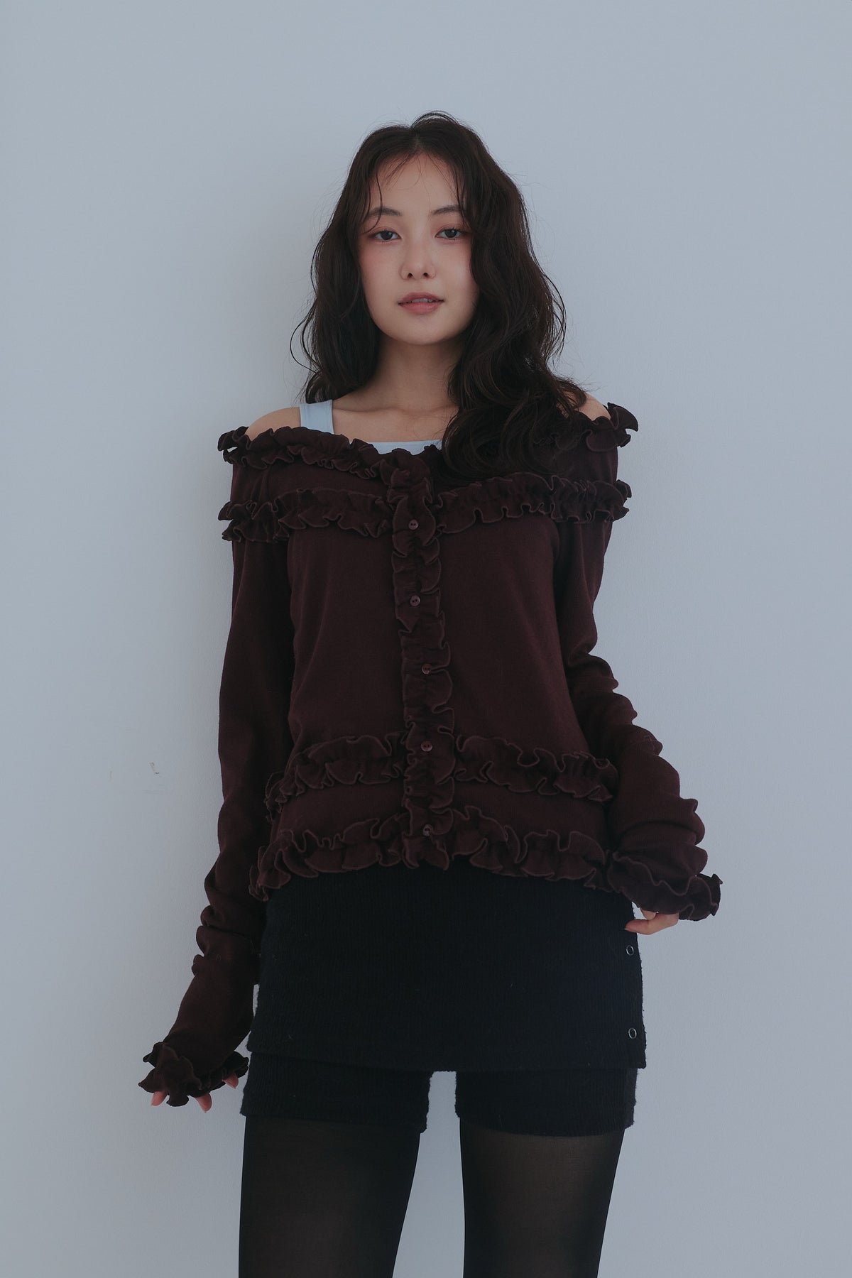 bicolor layered rib knit