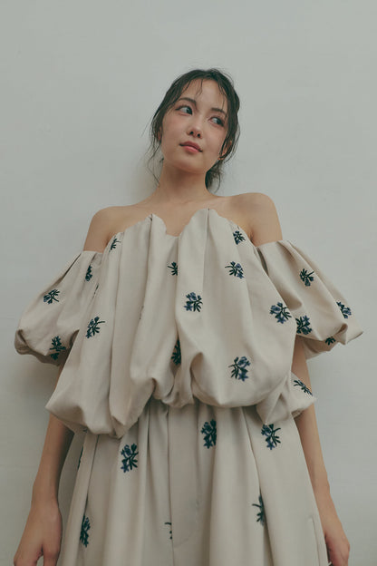 embroidery off shoulder blouse