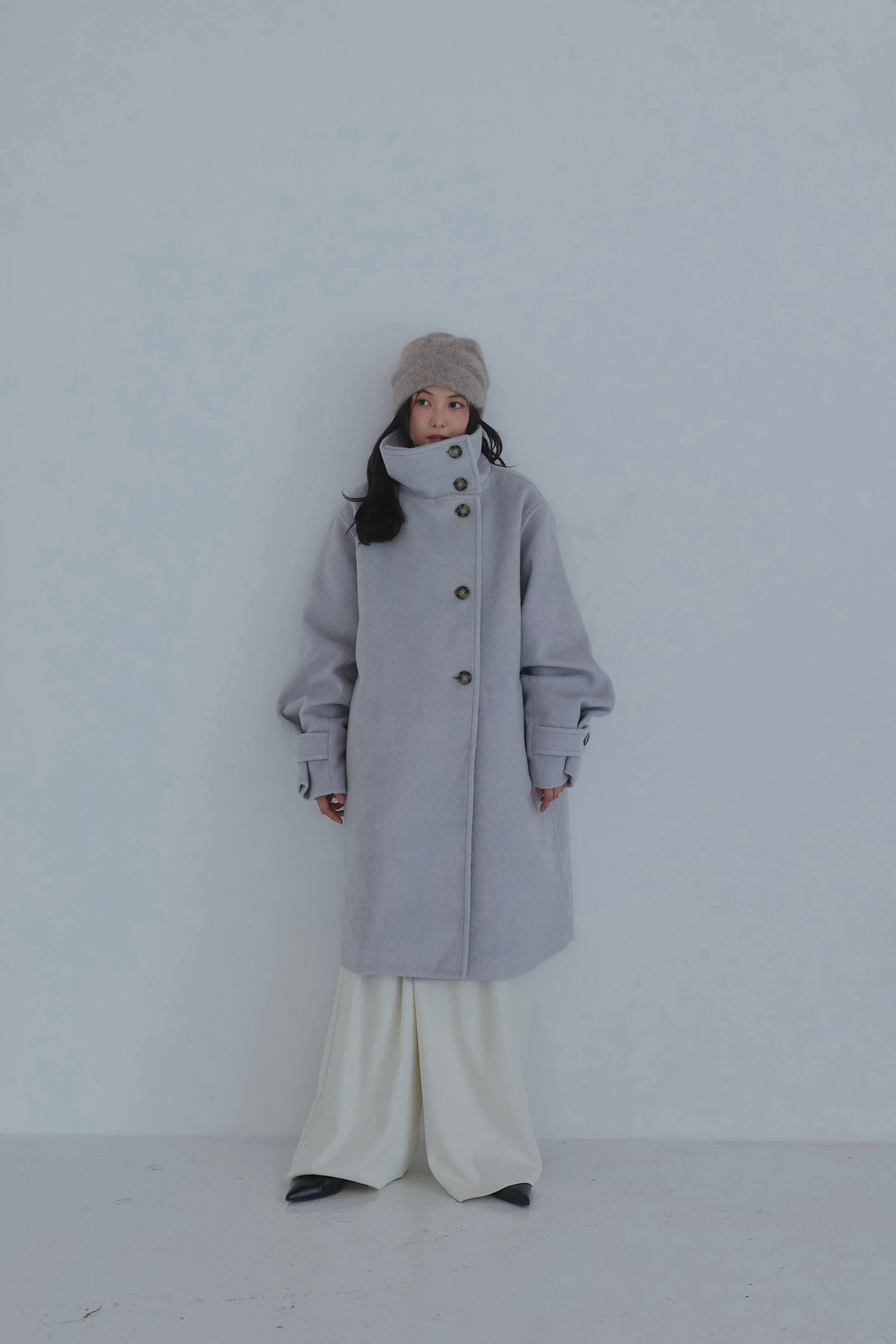 wrap collar medium coat