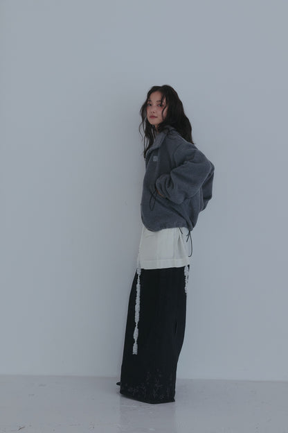 lace pocket fleece jacket