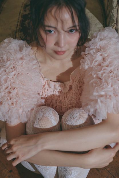 soft sparkle tulle blouse