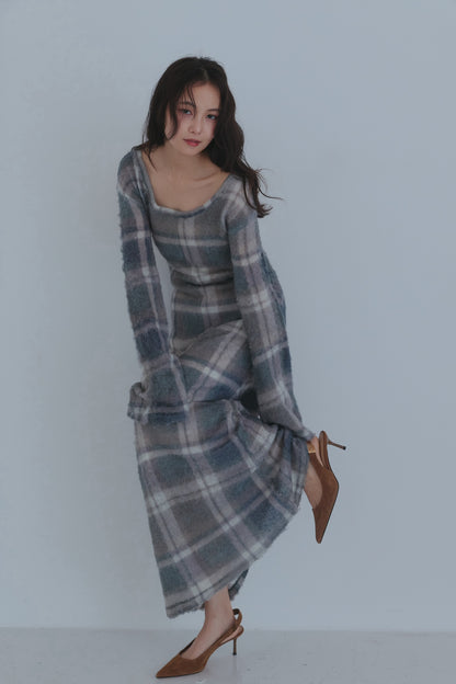 sheer checked one-piece