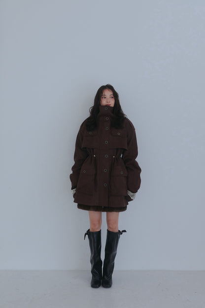 drawstring trench jacket