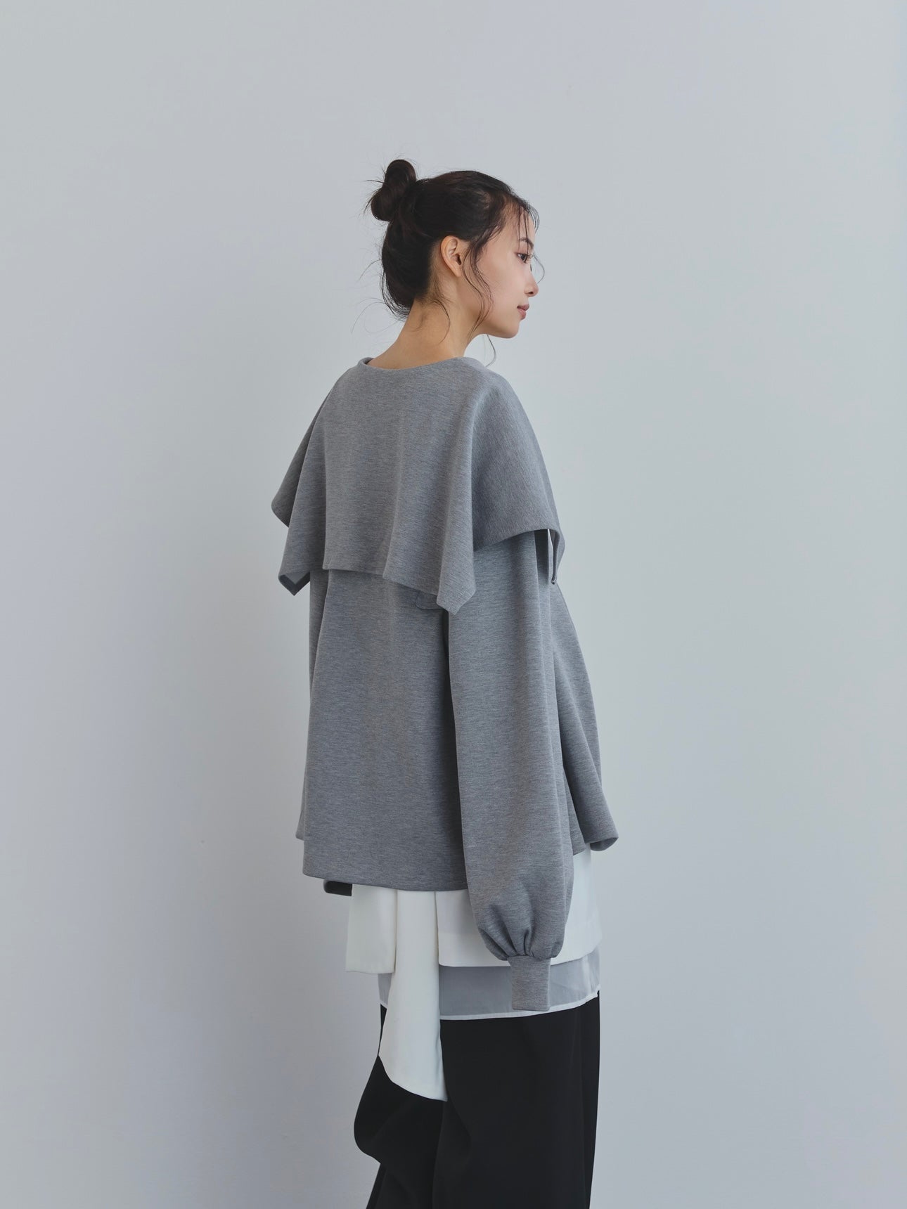 big collar peplum sweat