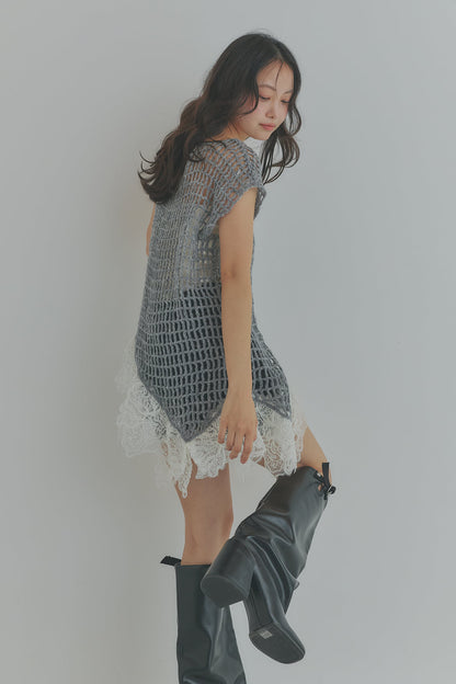 lace docking mesh knit