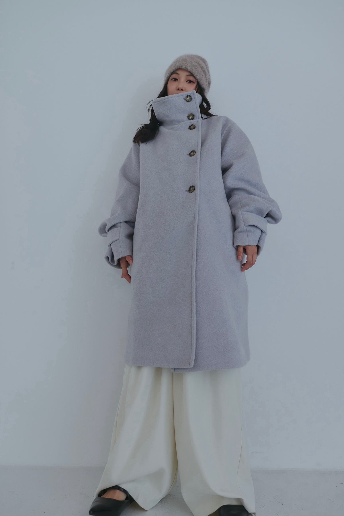 wrap collar medium coat