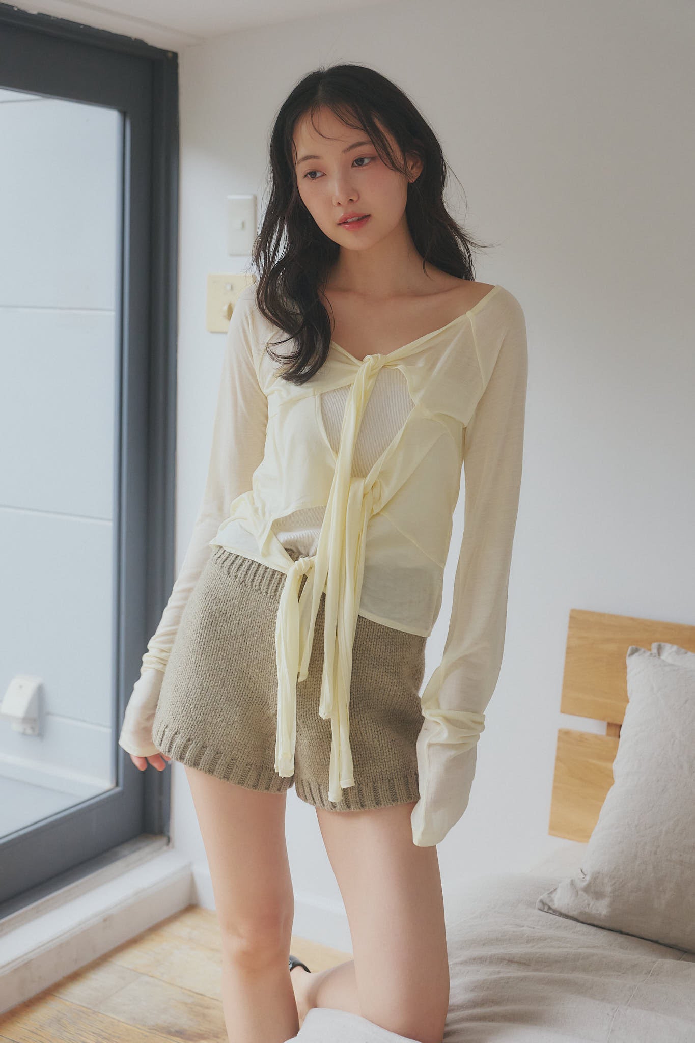 tie design sheer tops