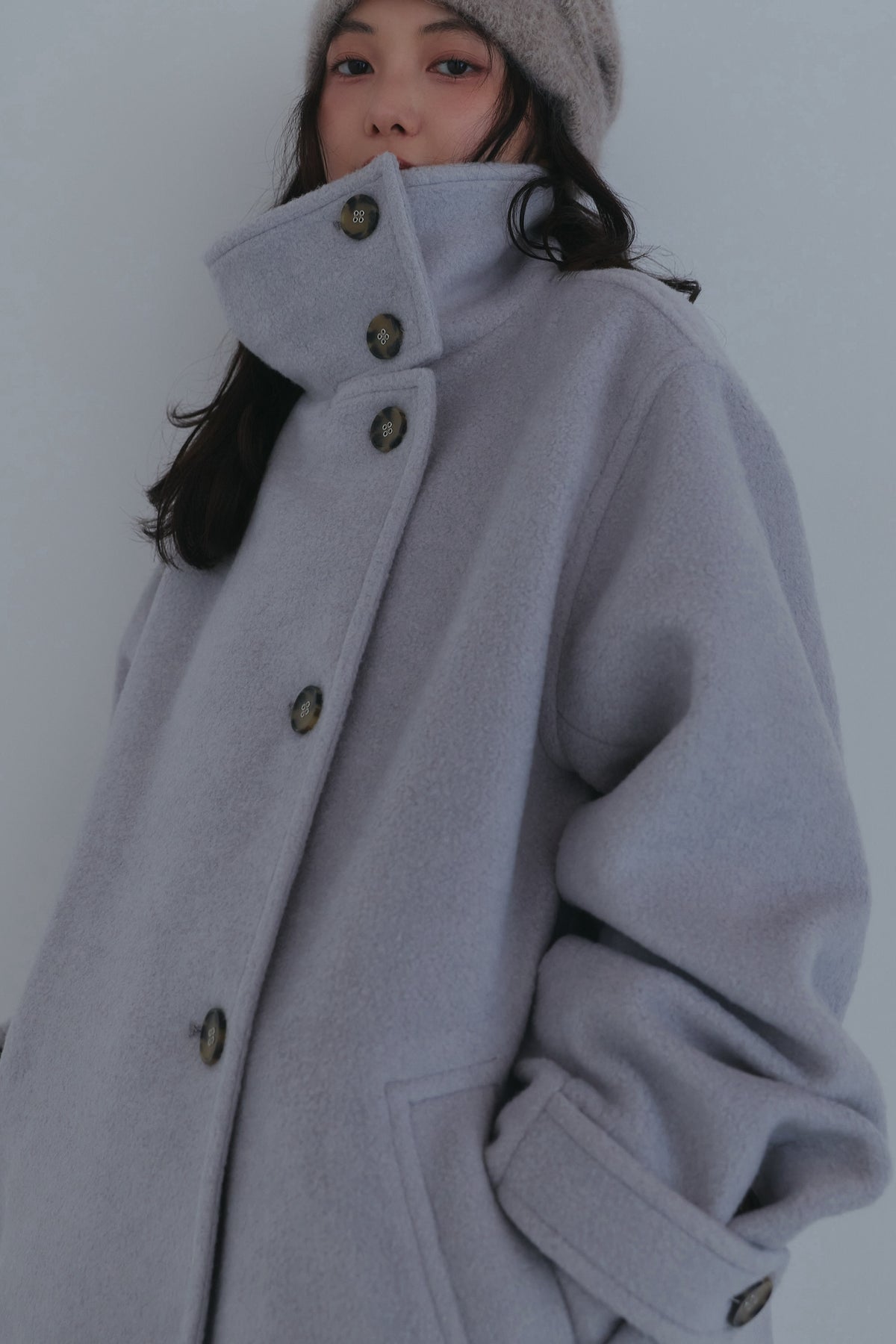 wrap collar medium coat