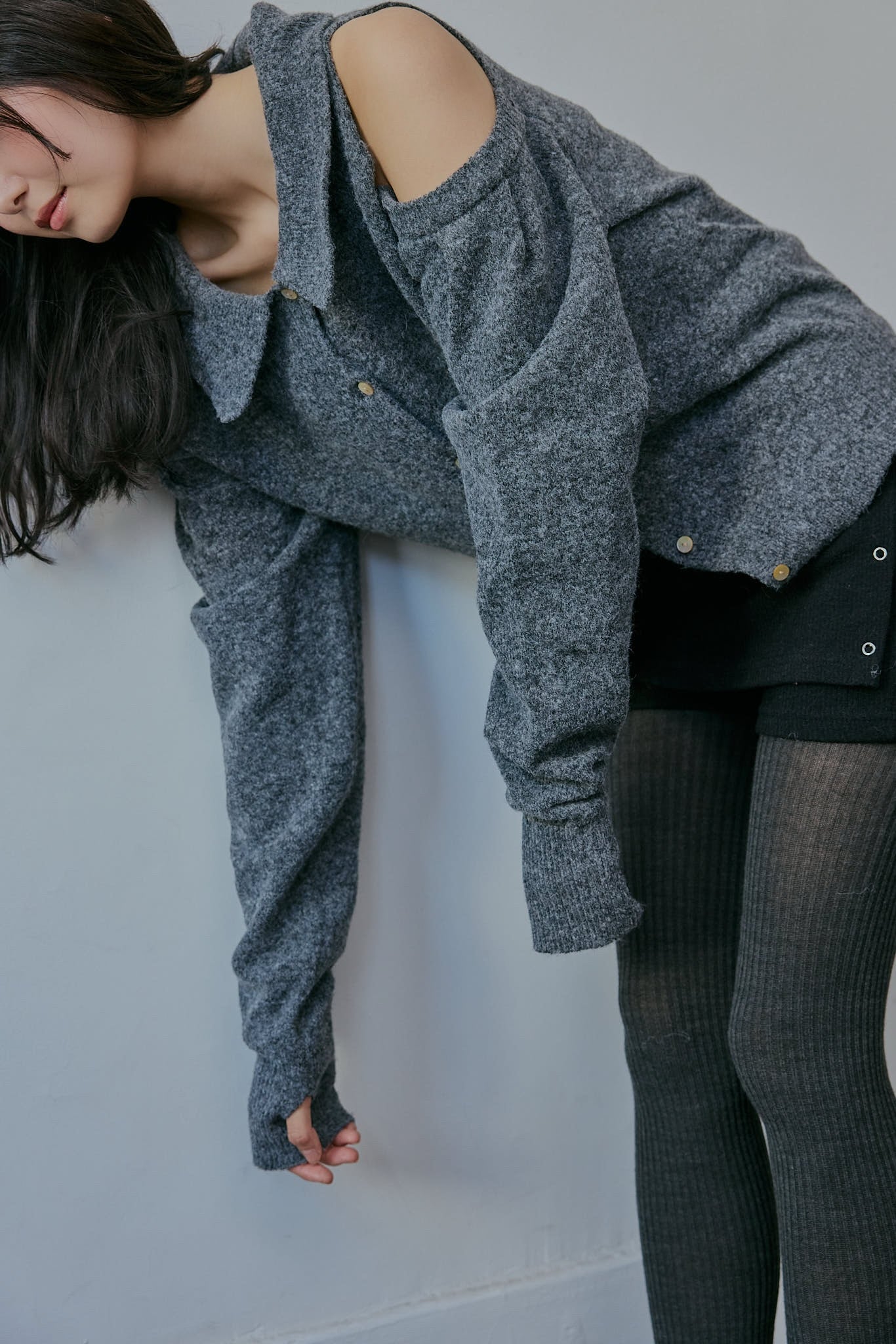 collar design shoulder knit