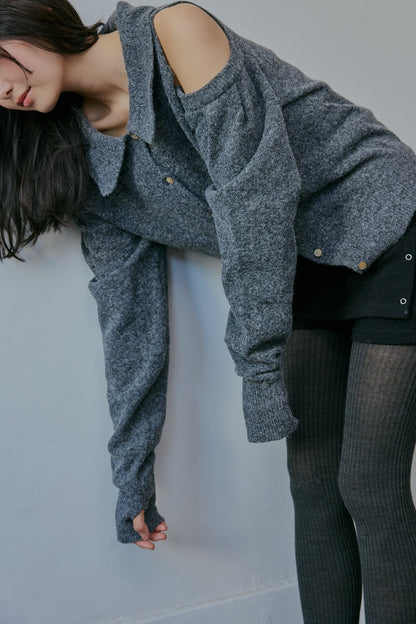 collar design shoulder knit