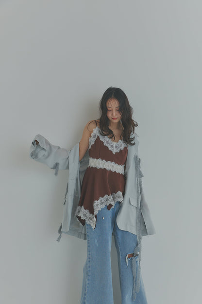 asymmetry lace camisole［6月下旬お届け］