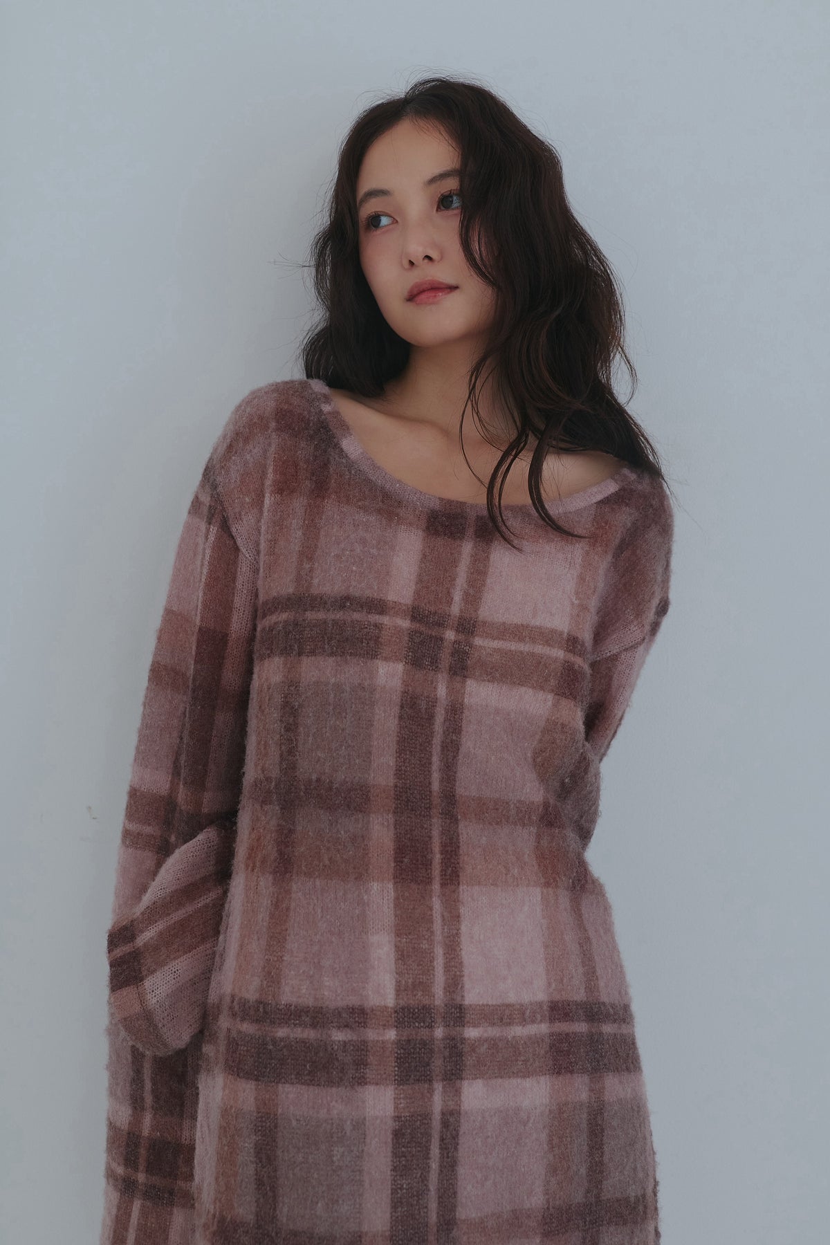 sheer checked one-piece
