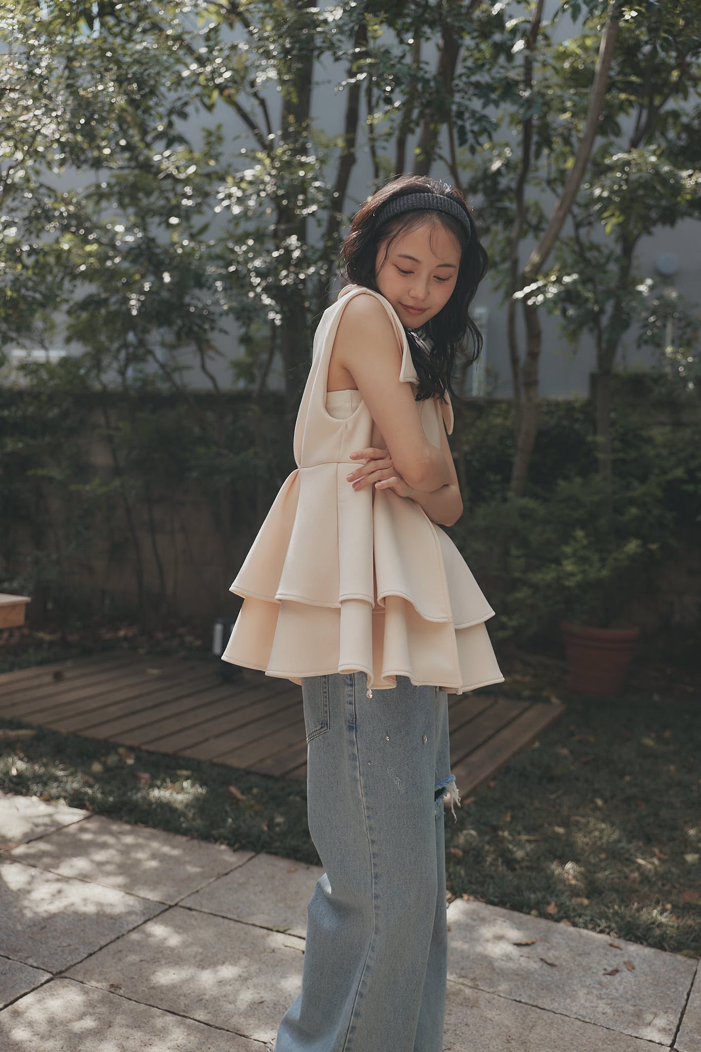 collar design peplum tops