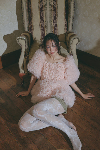 soft sparkle tulle blouse