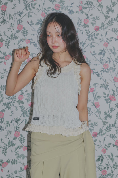 sheer rib frill tops
