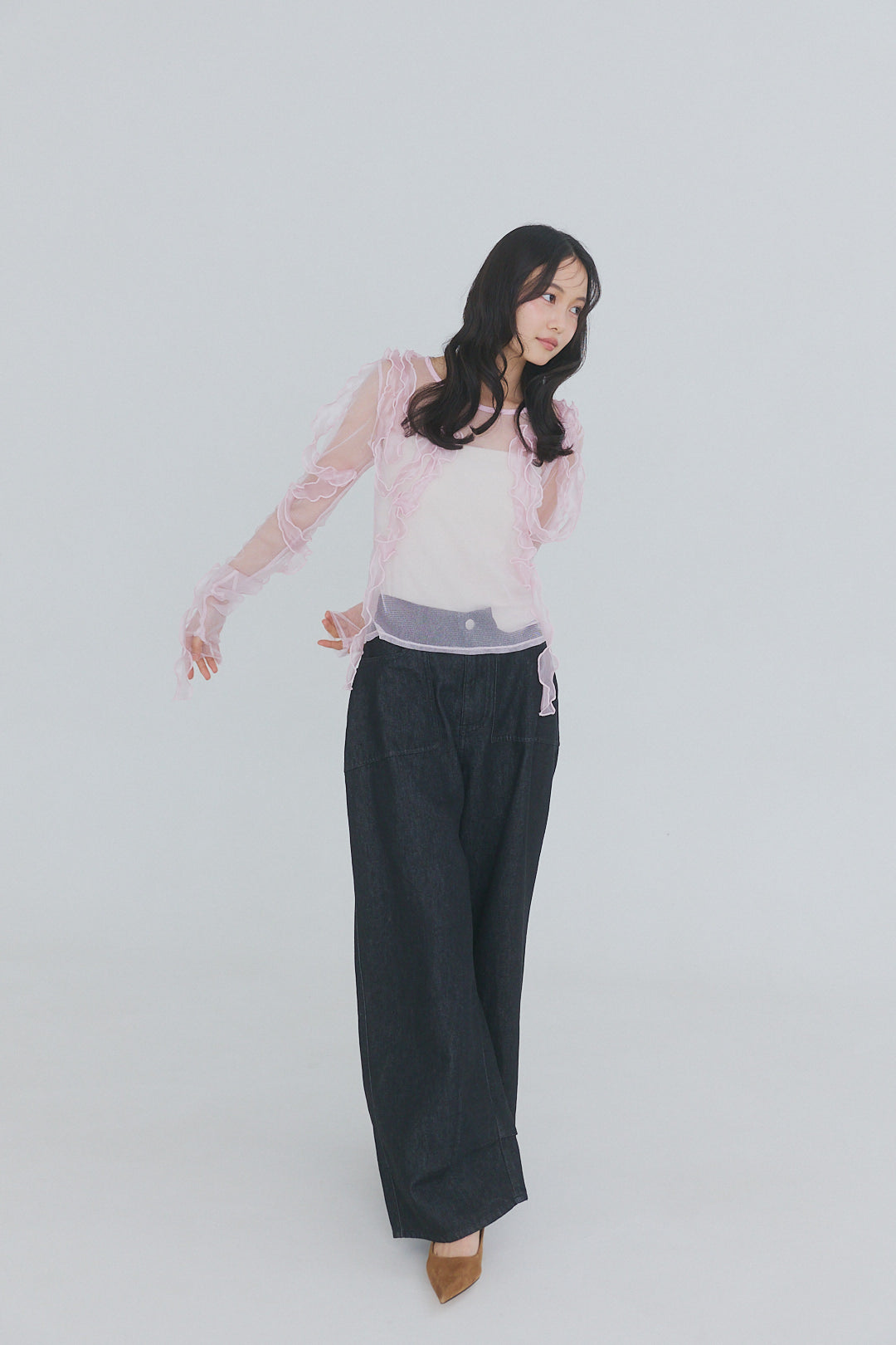 random ribbon sheer tops
