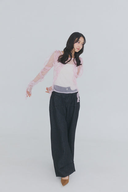 random ribbon sheer tops