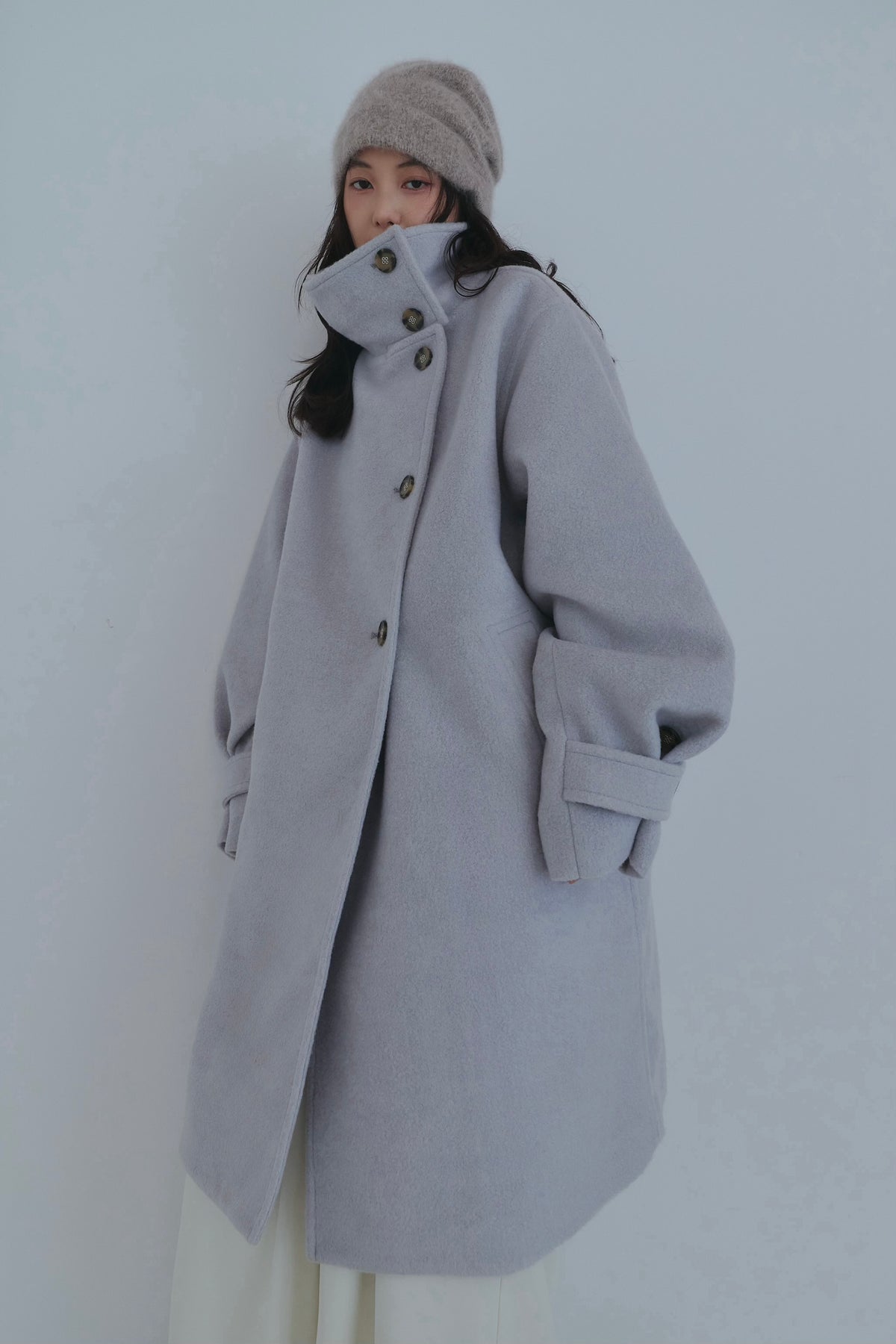 wrap collar medium coat