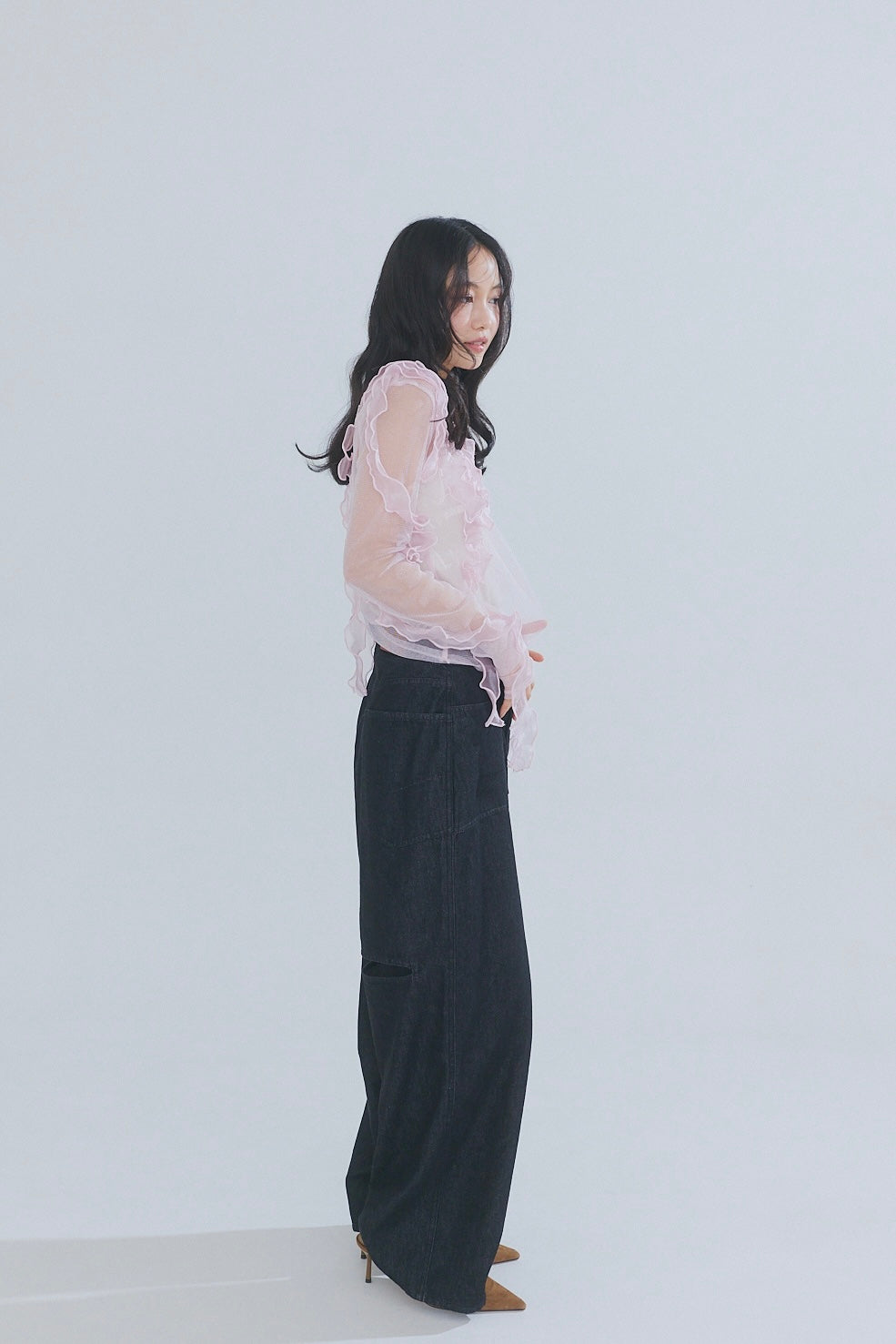 random ribbon sheer tops