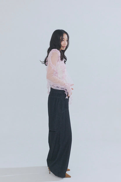 random ribbon sheer tops