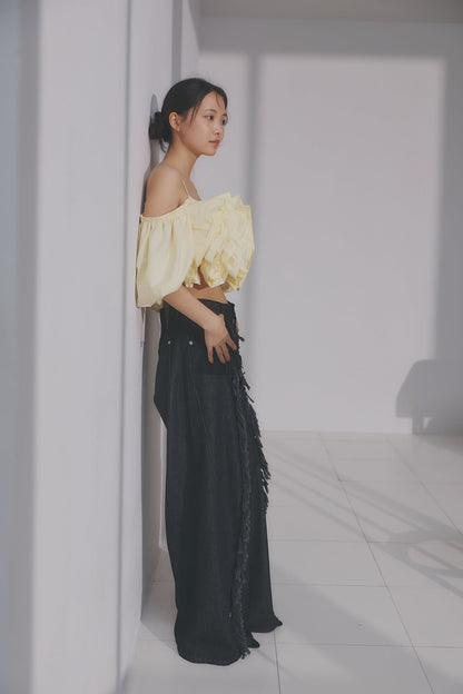 volume off shoulder blouse