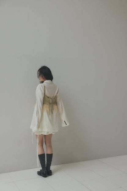 tulle pattern sheer jacket