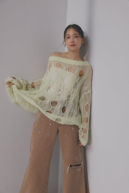 bijou fringe flare denim