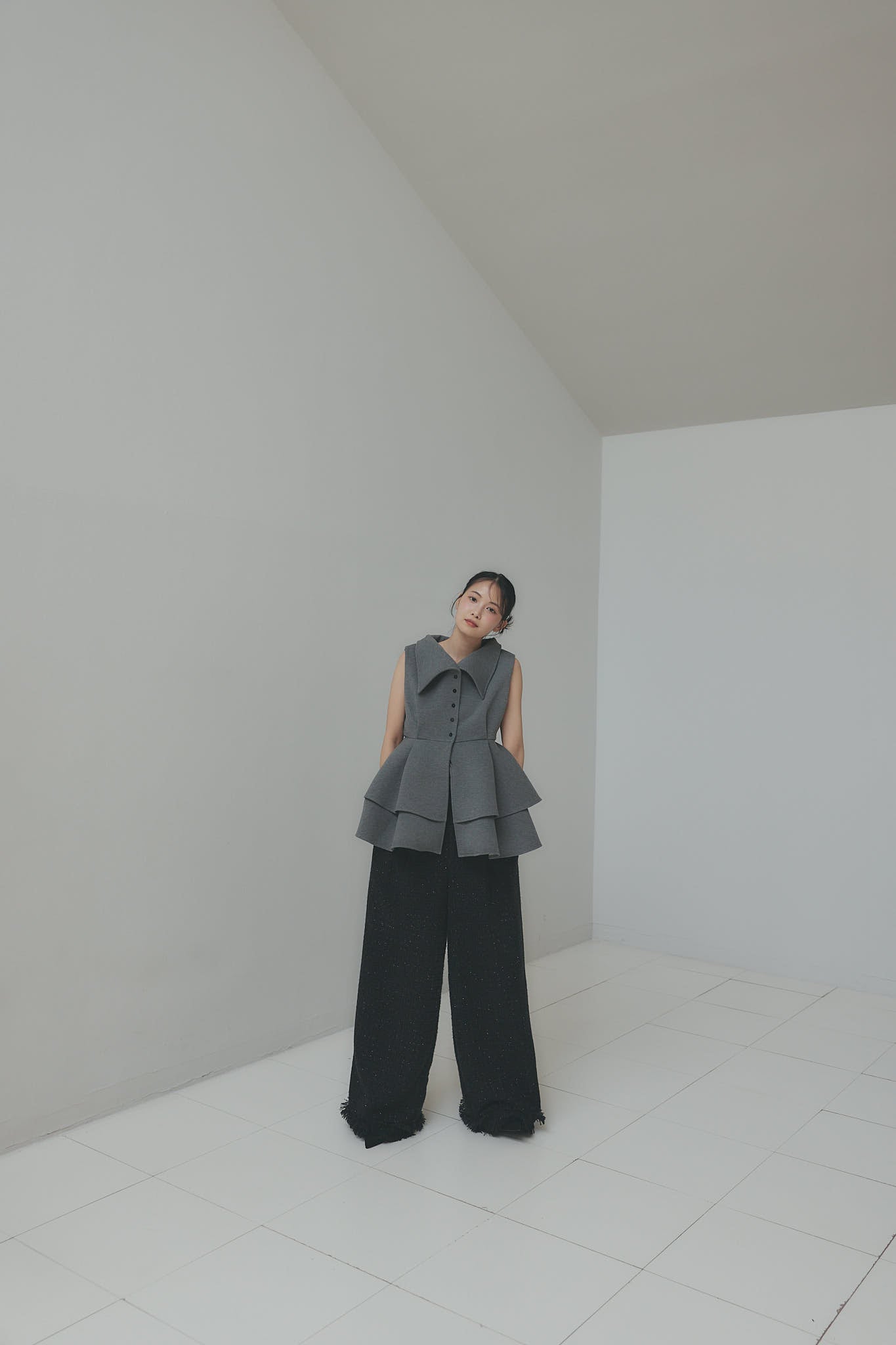 collar design peplum tops