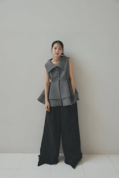 collar design peplum tops