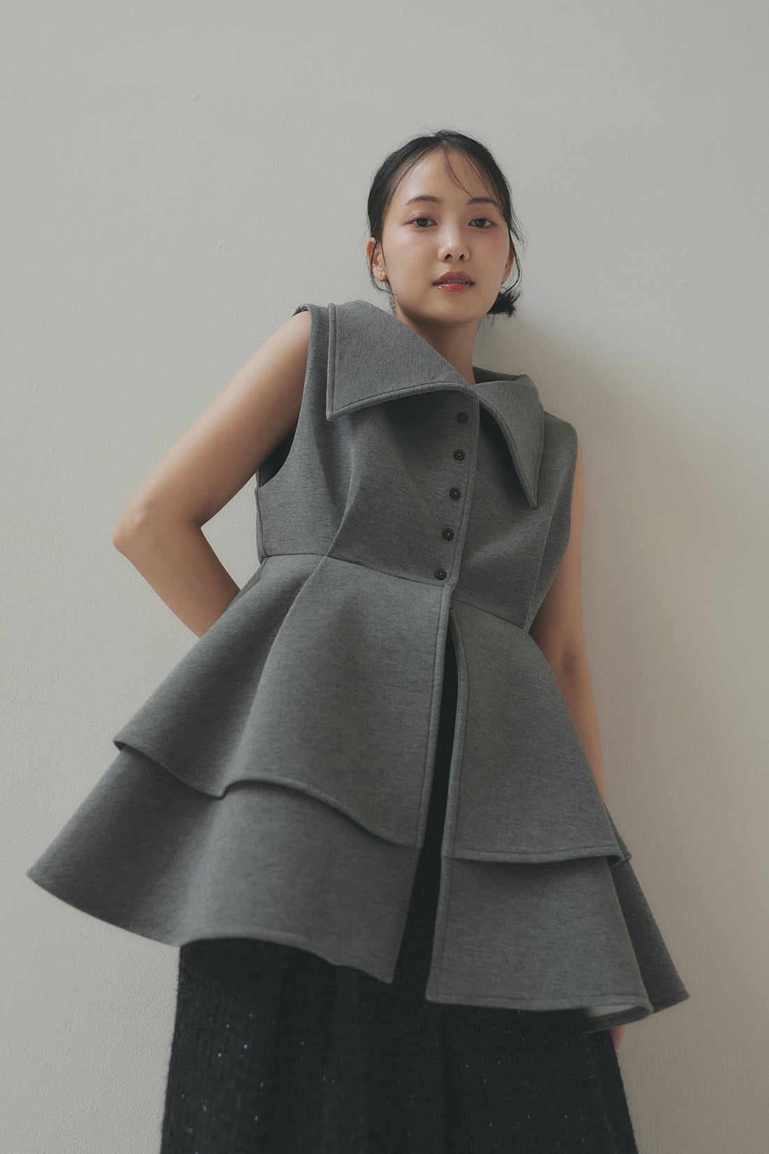 collar design peplum tops