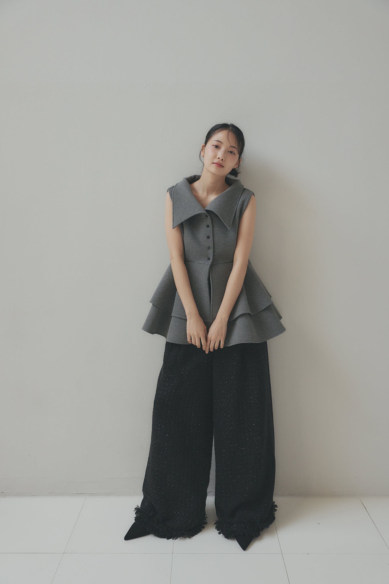 collar design peplum tops