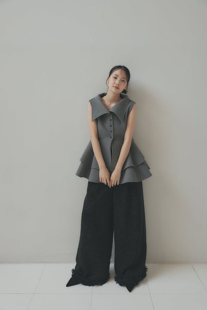 collar design peplum tops