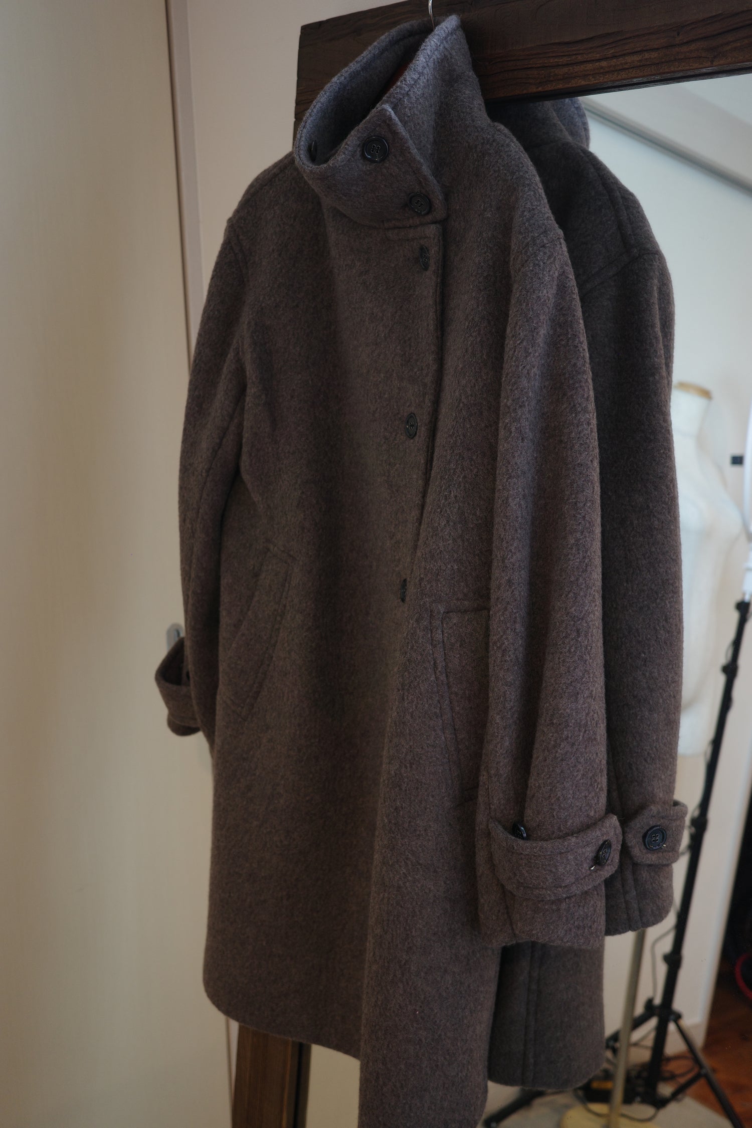 wrap collar wool coat［11月上旬お届け］