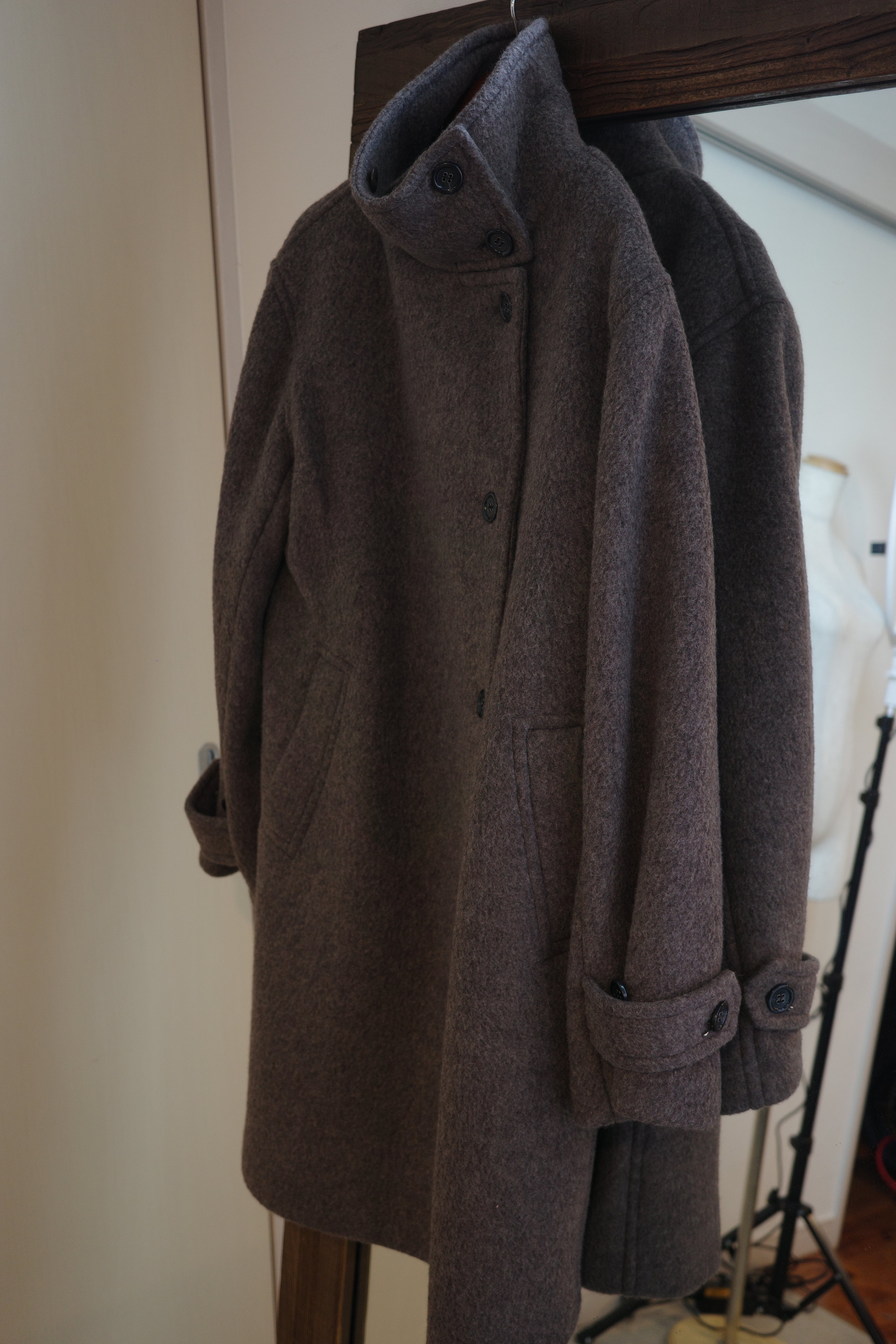 wrap collar wool coat［11月上旬お届け］