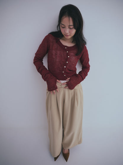 wave design sheer knit