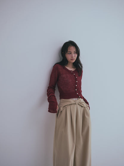 wave design sheer knit